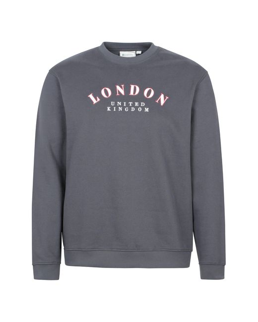 Mountain Warehouse Gray Regional London Sweatshirt Crew Neck Comfy Everyday Pullover Cotton for men