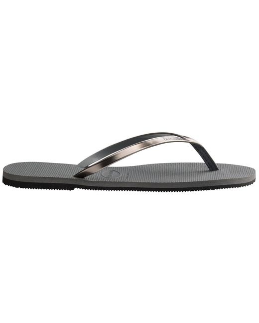 Havaianas Brown Metallic Patterned Thong Toe Flip Flops