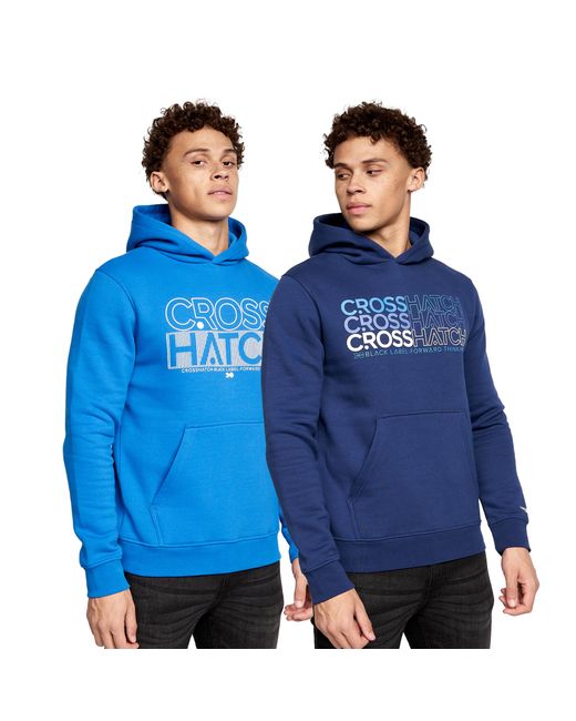 Crosshatch Blue Larmen Hoodie (Pack Of 2) for men