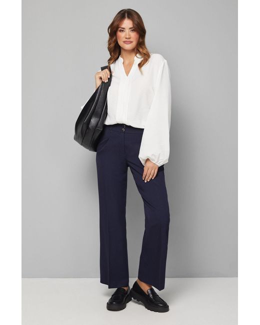 Wallis Blue Smart Wide Leg Trousers