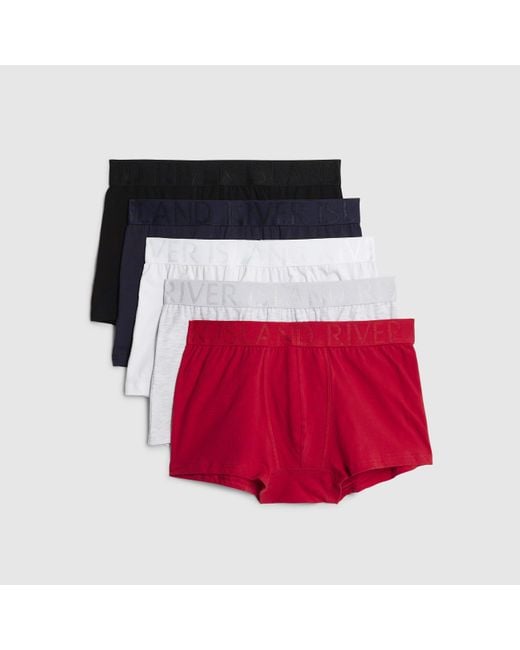 River Island Red Ri Pack Of 5 Trunks Cotton for men