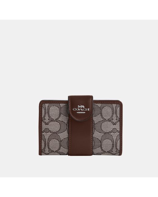 COACH White Medium Corner Zip Wallet