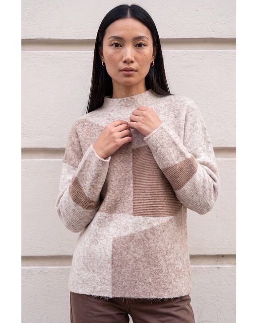 Roman Pink Colour Block Knit Jumper