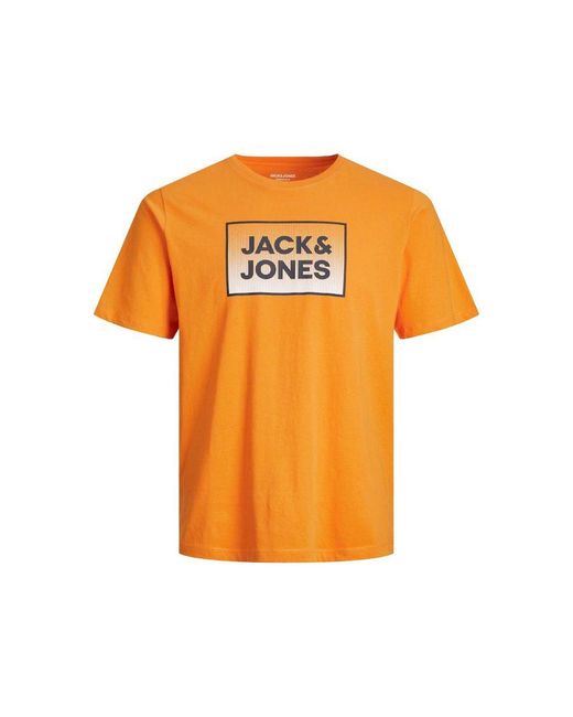 Jack & Jones Orange Round Neck T Shirt Short Sleeve for men