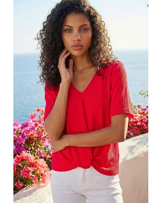 Roman Petite Textured Twist Hem Top