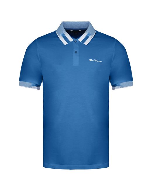 Ben Sherman Blue Collar Interest Polo Shirt Cotton for men