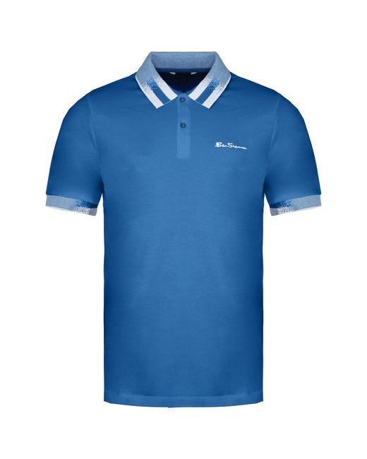 Ben Sherman Blue Collar Interest Polo Shirt Cotton for men