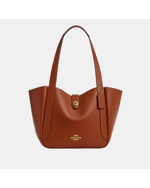 COACH Brown Hadley Turnlock Tote
