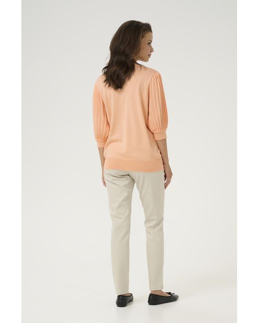 Kaffe White Strickpullover Kalone Strickpullover Regular Fit