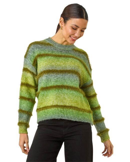 Roman Green Ombre Stripe Knit Jumper