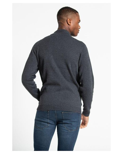 Kensington Eastside Blue Recycled Cotton Blend Zip-Through Cardigan for men