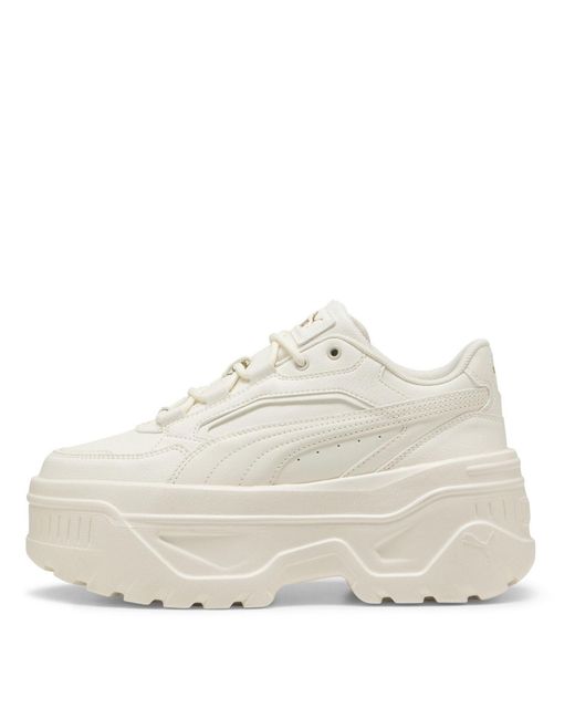 PUMA White Karmen X Tra Platform Trainers