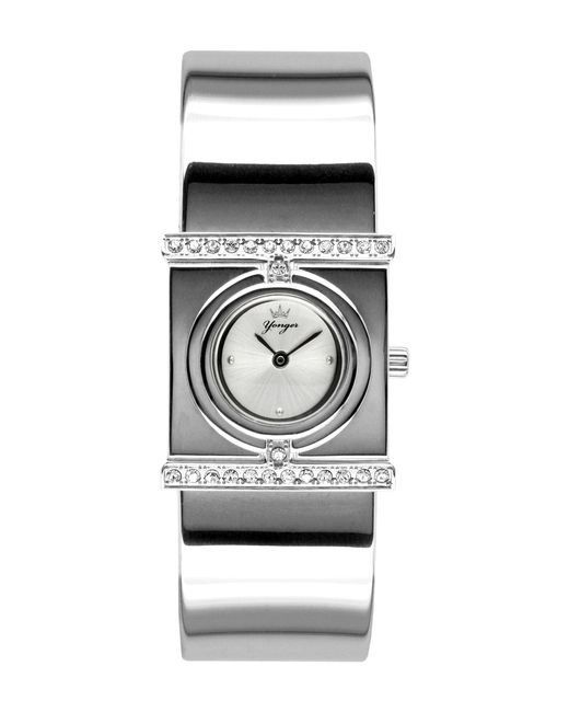 Yonger & Bresson Black And Bresson: Watch Dial With Diamonds On The Bezel Stainless Steel
