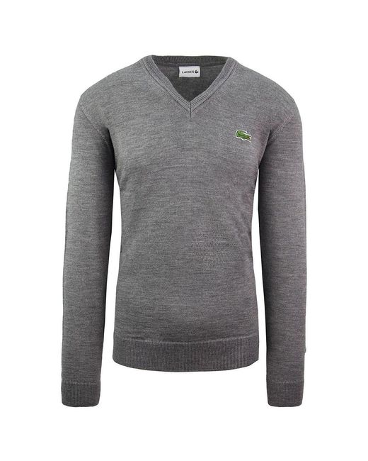 Lacoste Gray Wool Sweater for men