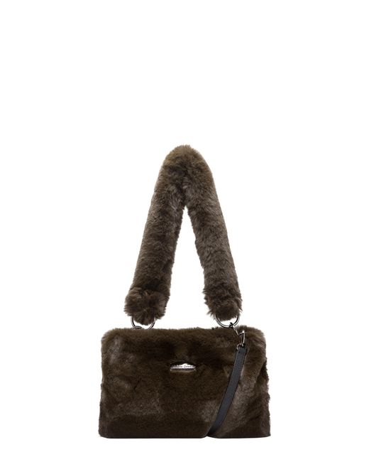 Claudia Canova Green Faux Fur Cross Body Shoulder Bag