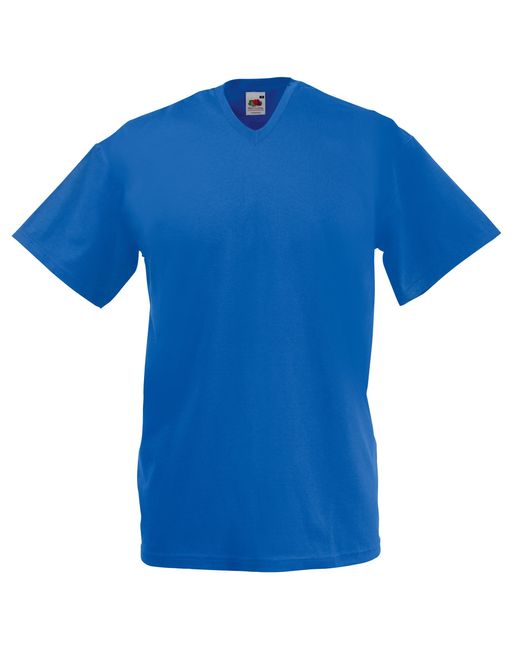 Fruit Of The Loom Valuegewicht V-hals, T-shirt Met Korte Mouwen. (royaal) in het Blue voor heren