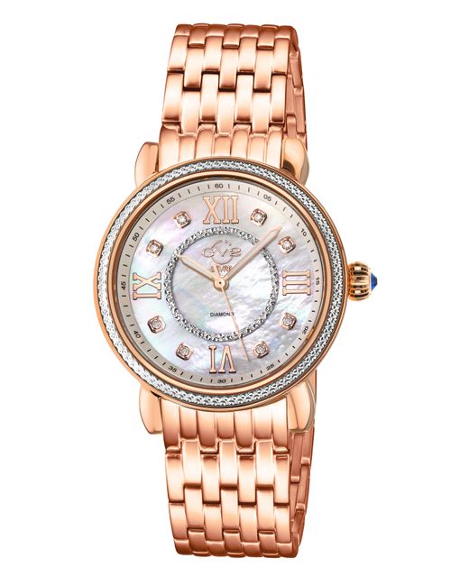 Gv2 Metallic 9863B Marsala Swiss Quartz Diamond Watch