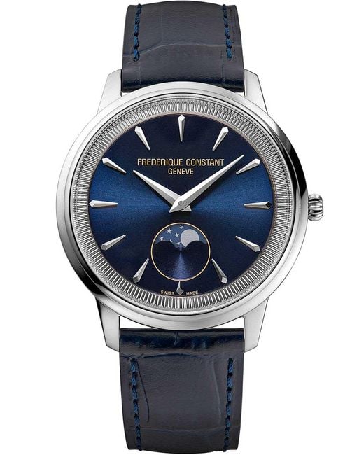 Frederique Constant Gray Frédérique Moneta Moonphase Watch Fc-206N3S6 Material_Leather