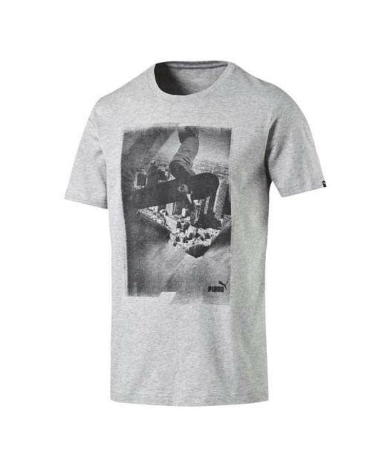 PUMA Gray Archive Photo Short Sleeved T-Shirt Top Tee Regular Fit 836441 04 Rw12 for men