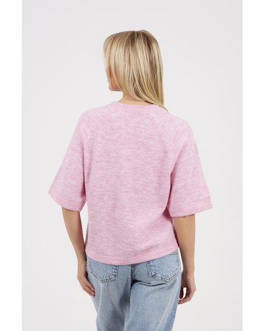 Brave Soul Red Short Sleeve Jumper With Floral Embroidery