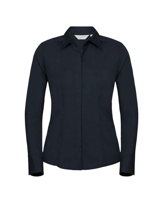 Russell Blue Collection /Ladies Poplin Fitted Long-Sleeved Formal Shirt (French)