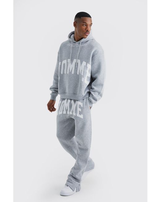 BoohooMAN Blue Oversized Boxy Split Hem Homme Tracksuit for men