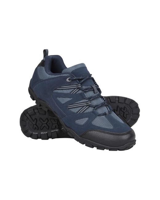 Mountain Warehouse Blue Walking Shoes Suede Mesh Upper Rubber Outsole Everyday Footwear Synthetic Leather for men