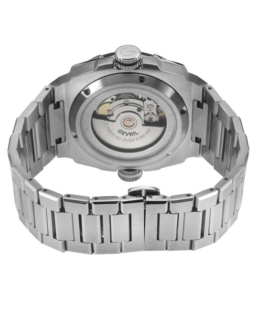 Gevril Gray Fortuna Swiss Made Automatic Sellita Sw200 Bezel, Enamel Dial, 316L Stainless Steel Watch for men