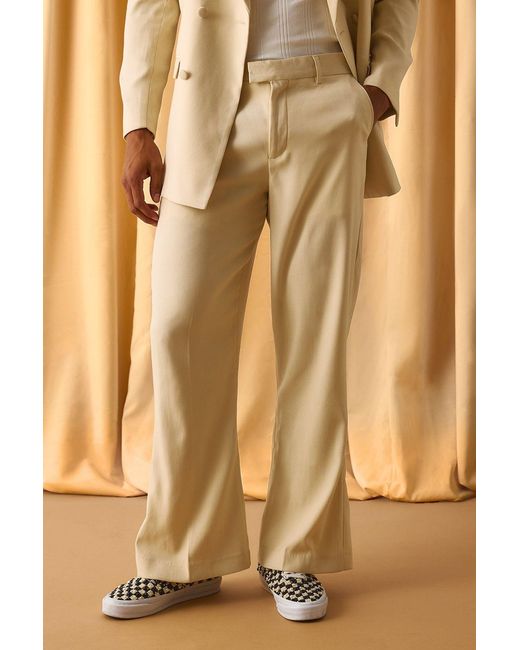 BoohooMAN Natural Flared Suit Pants for men