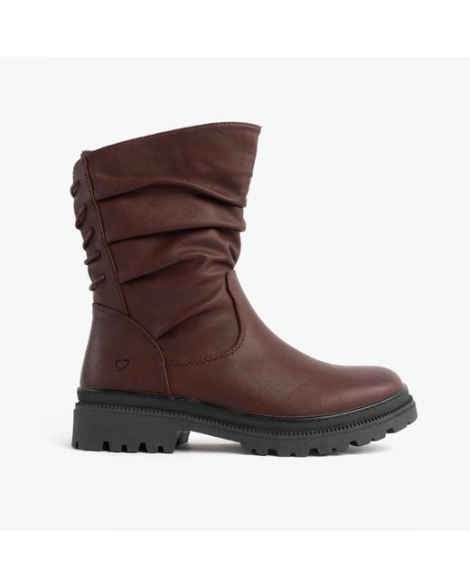 Heavenly Feet Brown Gretel Boots Burgundy