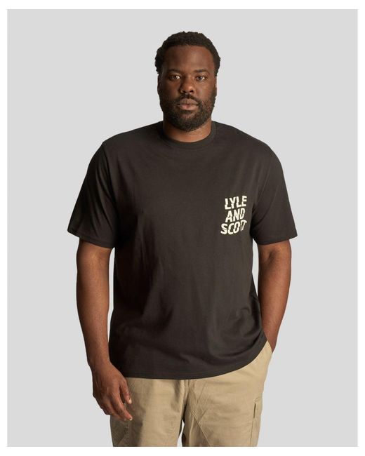 Lyle & Scott Black Ripple Logo T-Shirt Plus for men
