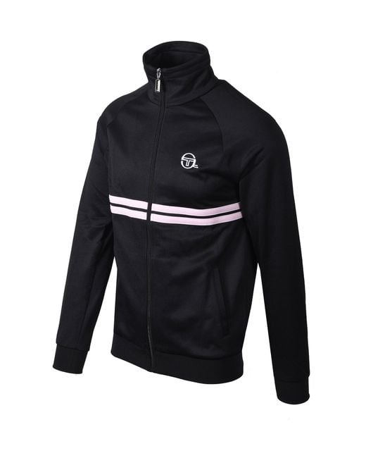 Sergio Tacchini Black Dallas Track Top/Light Lilac Cotton for men
