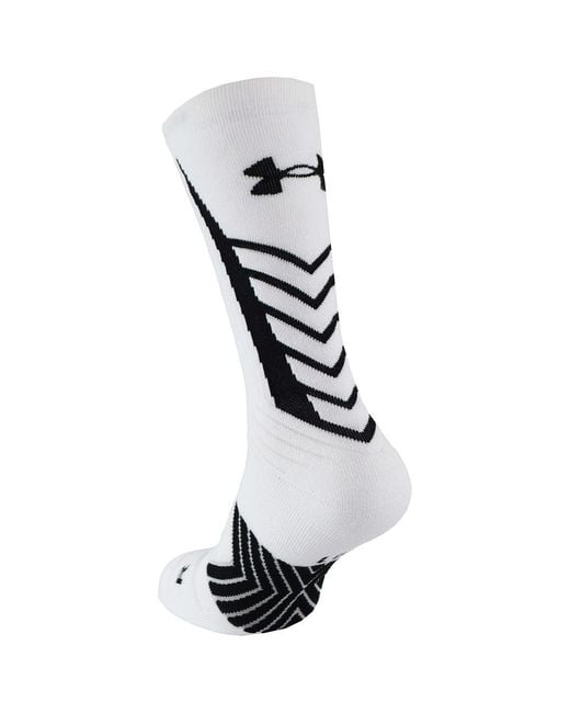 Under Armour White Undeniable Crew Socks for men