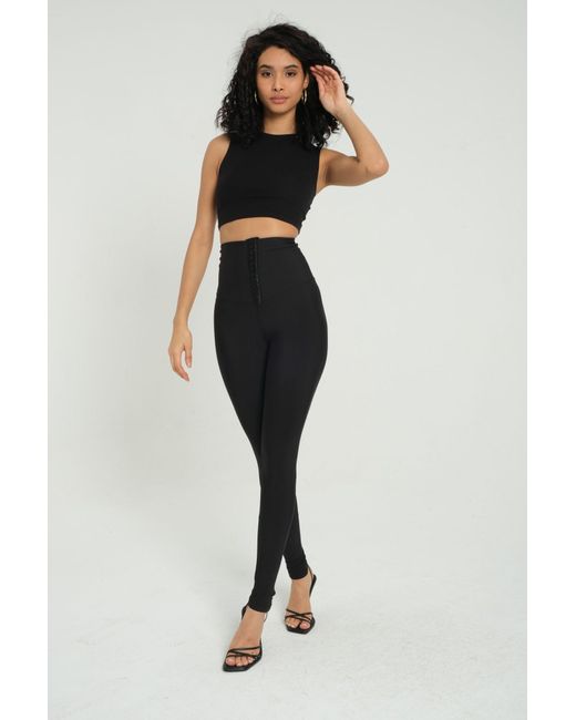 Hiccup Black High Waist Leggings With A Corset Belt