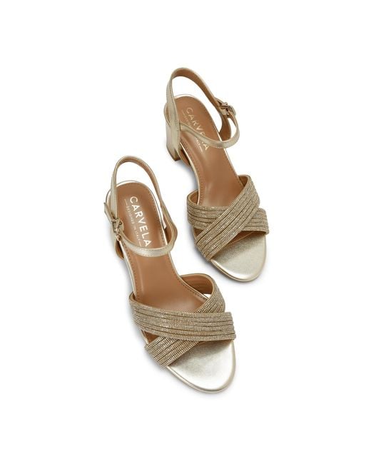 Carvela Kurt Geiger Metallic Divine Block Sandals