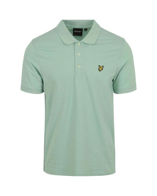 Lyle & Scott Green Brand Chest Logo Shadow Polo Shirt for men