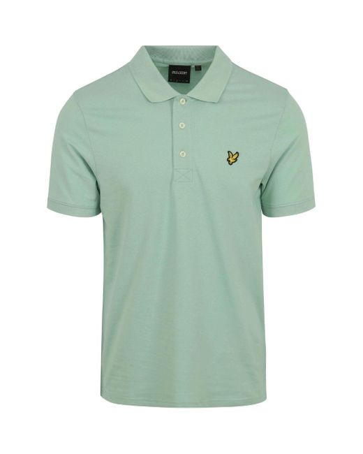 Lyle & Scott Green Brand Chest Logo Shadow Polo Shirt for men