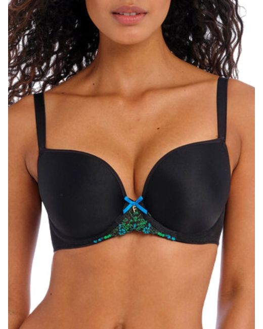 Freya Black Show-Off Moulded Plunge T-Shirt Bra