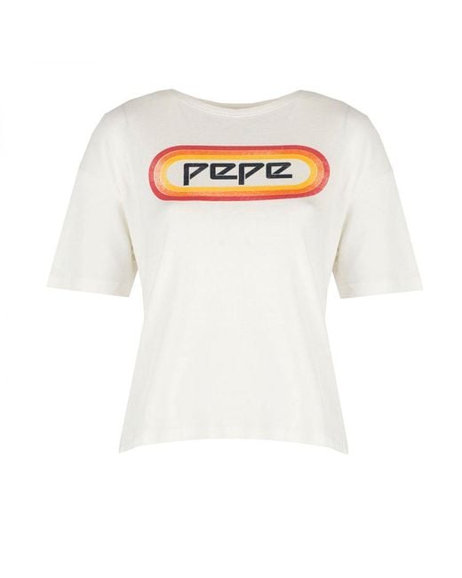 Pepe Jeans T-shirt Paula Vrouw Romig in het White