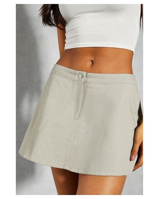 MissPap Gray Asymmetric Back Floaty Mini Skirt