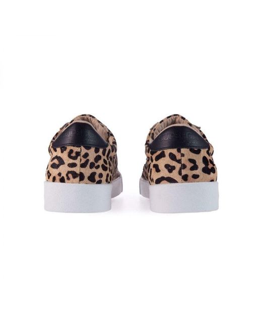 Superga Brown Ladies 2843 Club S Leopard Print Cowhide Leather Trainers