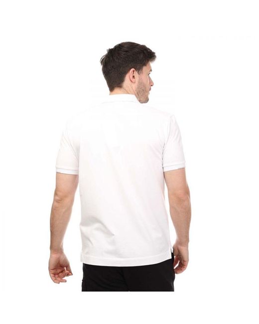 C P Company White Short Sleeve Polo Shirt for men