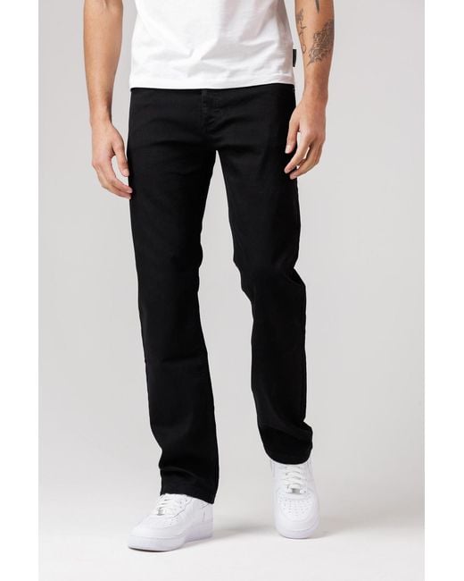 French Connection Black Cotton Straight Leg Stretch Denim Jeans for men