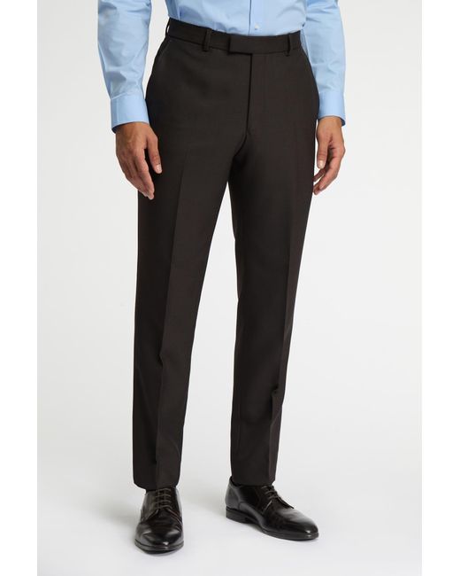 Racing Green Black Regular Fit Birdseye Trousers for men
