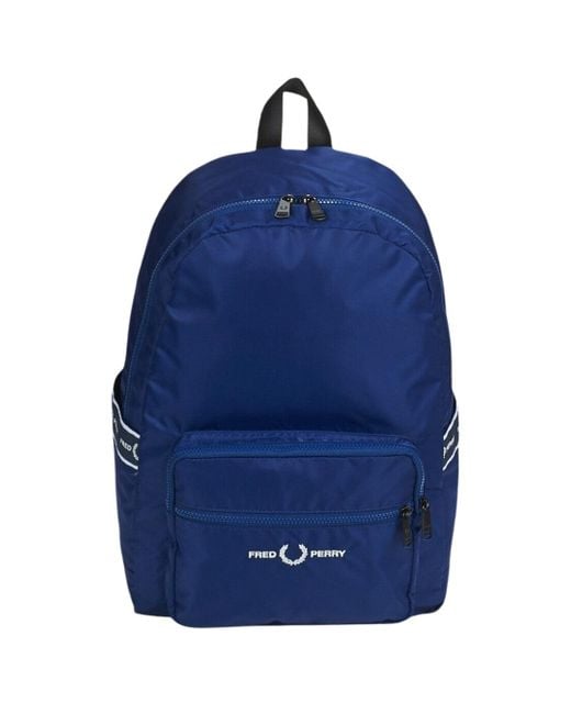 Fred Perry Blue Taped Pockets French Backpack Polyamide for men