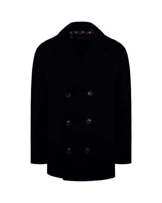Ben Sherman Black Plain Dark Coat for men