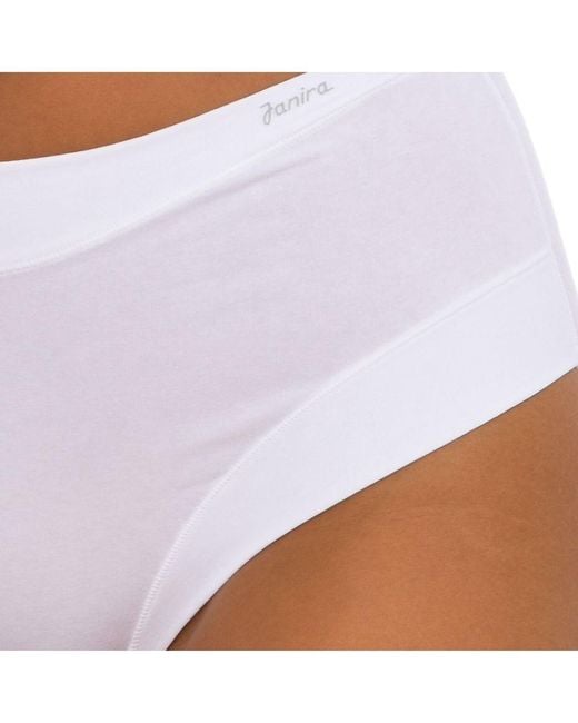 Janira White Cotton Band Invisible Slip Panties