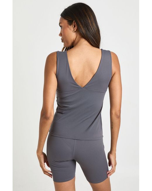 Boohoo Blue Maternity Supersoft Sculpt V Neck Longline Top