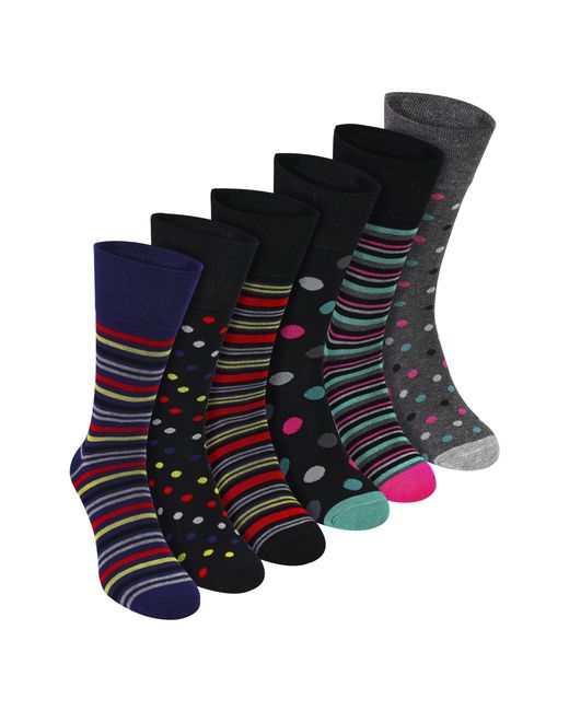 Sock Snob Blue 6 Pack Bamboo Non Elastic Socks Soft Breathable Everyday Comfort for men