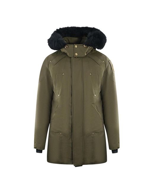 Moose Knuckles Green Stage Lake Trim Parka Down Jacket Cotton for men